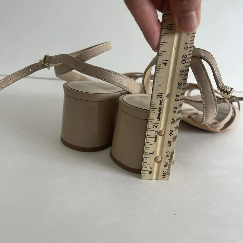 Dolce Vita Womens Block Heel Strappy Sandals, 2” Heel, Light Brown Tan, Size 7.5
